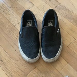 Leather slip on vans size 7